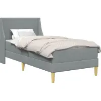 vidaXL Bedframe met matras Lichtgrijs 90 x 200 cm Polyester