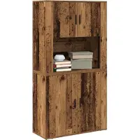 vidaXL Highboard Oudhout 80 x 33 x 150 cm Bewerkt hout