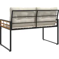 vidaXL Houten Laagbank met kussen Effen Crème 114 x 55 x 77 cm