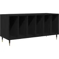 vidaXL Platenkast Zwart Eiken 100 x 38 x 48 cm Bewerkt hout