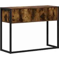vidaXL Bijzettafel Rook Eik 100 x 36 x 75 cm Bewerkt hout
