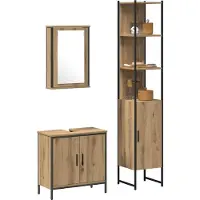 vidaXL Badkamermeubel Set 3 st Bruin Bewerkt hout