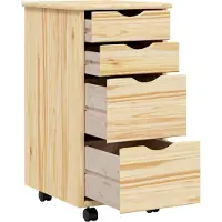vidaXL Rollende kast met bureau MOSS 34 x 39 x 65,5 cm Heldere vernis