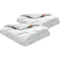 Sleepling set van 2 Basic 100 all-season dekbed 155 x 220 cm | medium transition dekbed | Made in EU | Ökotex 100 | wasbaar op 60 graden | warmteklasse garantie | 100% fijne microvezel | wit