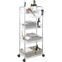 vidaXL Opbergtrolley 4-laags 37x28x95 cm acryl transparant