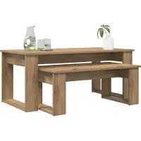 vidaXL Koffietafel Set 2 st Artisan Eiken 100 x 50 x 42 cm