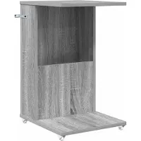 vidaXL Bijzettafel met wiel Grijs Sonoma 40 x 35 x 60 cm Bewerkt hout