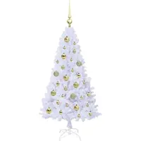 vidaXL Kunstkerstboom Wit 120 cm PVC en Staal