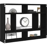 vidaXL Wandplank Zwart Eiken 75x16x55 cm Bewerkt Hout