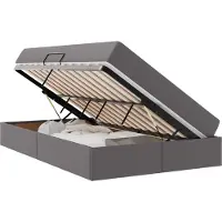 vidaXL Opslag bed met matras met opslag 2 st Grijs Leer