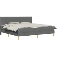 vidaXL Bedframe met matras met matras Donkergrijs 180 x 200 cm Stof