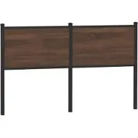 vidaXL Vervangend hoofdbord 150 cm bewerkt hout en staal bruin eikenkleurig