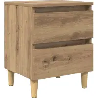 vidaXL Bedkast Artisan Eiken 40 x 35 x 50 cm Bewerkt hout