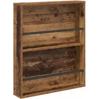 vidaXL Tijdschriftenrek met plank Oudhout 60 x 12 x 70 cm Bewerkt hout