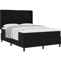 vidaXL Boxspring bed met kussen met hoofdeinde Zwart 200 x 160 cm Stof