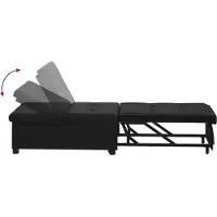 vidaXL Uittrekbare Slaapbank Zwart 194 x 67 x 82 cm Microvezel