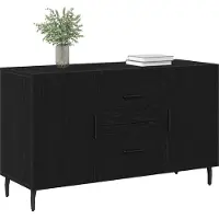 vidaXL Dressoir Zwart Eiken 100 x 36 x 60 cm Bewerkt hout