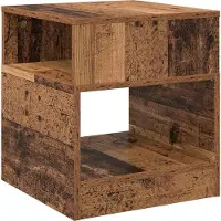 vidaXL Bijzettafel 2 st Oudhout 40,5 x 40 x 45 cm Bewerkt hout