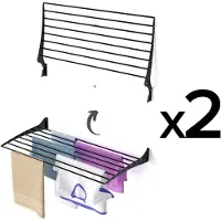 Foxydry 2x Fold 100 black wasdroogrek wandmontage clicksysteem - 100 x 50 x 10 cm