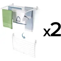 Foxydry 2x Fold 82 cm DOWN - white - wasdroogrek wandmontage clicksysteem - neerwaartse sluiting - 82 x 50 x 10 cm