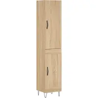 vidaXL Hoge kast 34,5x34x180 cm bewerkt hout sonoma eikenkleurig