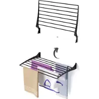 Foxydry Fold 82 cm black wasdroogrek wandmontage clicksysteem - 82 x 50 x 10 cm