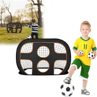 NaiZy 2-in-1 voetbaldoel, opvouwbaar voetbaldoel voor training van kinderen en jongeren, geschikt voor gebruik in de tuin. Afmetingen: 121x80x80 cm, met 2 schotgaten, inclusief draagtas