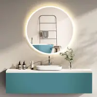 PonteSino HOKO LED Badkamerspiegel Rond 80cm Mat Wit Aluminium Frame Traploos Instelbare Kleurtemperatuur Met Memory-functie IP44 5mm HD-glas Wien