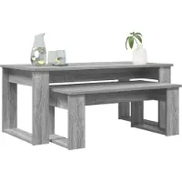 vidaXL Koffietafel Set 2 st Grijs Sonoma 100 x 50 x 42 cm Bewerkt hout