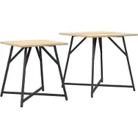 vidaXL Bijzettafelset 2 st Sonoma Eiken en Zwart 50 x 50 x 50 cm