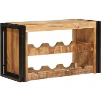 vidaXL Wijnrek Bruin 80 x 45 x 33 cm Massief Ruw Mango Hout