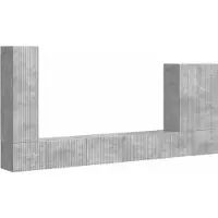 vidaXL Tv Wandkast Set 6 st Beton Grijs
