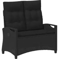 vidaXL Tuinbank met kussen Zwart 105 x 60 x 112 cm Staal en Polyester
