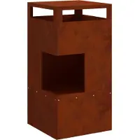 vidaXL Vuurkom Bruin 50 x 50 x 100 cm weervast staal