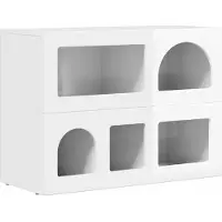 vidaXL Dressoir ELST Hoogglans wit 80.5 x 35 x 59 cm Bewerkt hout