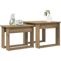 vidaXL Koffietafel Set 2 st Artisan Eiken 50 x 52 x 42 cm Bewerkt hout