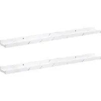 vidaXL Wandplank 2 st Wit Marmer 80 x 9 x 3 cm Bewerkt hout