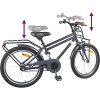 vidaXL Kinderfiets 20 Inch voor 6-11 jaar oud Donkergrijs
