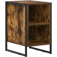 vidaXL Nachtkastje Rook Eiken 39.5 x 30 x 50 cm Bewerkt hout