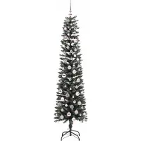 vidaXL Kunstkerstboom met 300 LED Groen 210 cm PVC en Plastic en Staal