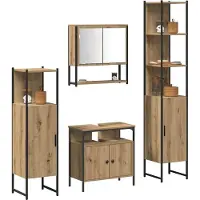 vidaXL Badkamermeubel Set 4 st Artisan Eiken 33 x 33 x 185,5 cm