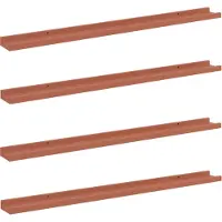 vidaXL Wandplank 4 st Rood 100 x 9 x 3 cm Bewerkt hout