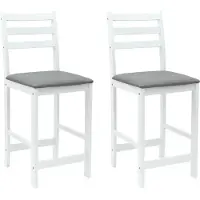 vidaXL Eetstoelen 2 st Massief Rubberhout Wit 40 x 47,5 x 99,5 cm