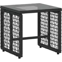 vidaXL Buitenmeubels set 5 st Zwart en Turkoois
