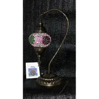 Halay Turkse tafellamp - handgemaakt in glas met gekleurde sterren - hoogte ca. 42cm - E14 lamp - unieke mozaïekdesign