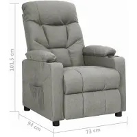 vidaXL Fauteuil verstelbaar stof lichtgrijs