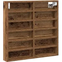 vidaXL Display Kast Muurmontage Oudhout 60 x 8,5 x 58 cm Bewerkt hout