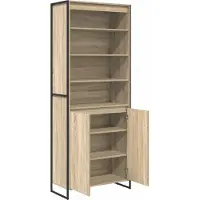vidaXL Hoge Kasten Sonoma 79 x 36 x 200 cm Bewerkt hout