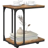 vidaXL Bijzettafel Oudhout 50 x 35 x 55.5 cm Bewerkt hout