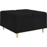 vidaXL Opslagottoman met kussen Zwart 80 x 80 x 45 cm Stof